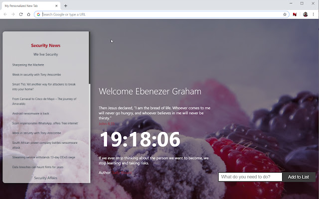 Personalized New Tab from Chrome web store to be run with OffiDocs Chromium online Personalized New Tab from Chrome web store to be run with OffiDocs Chromium online