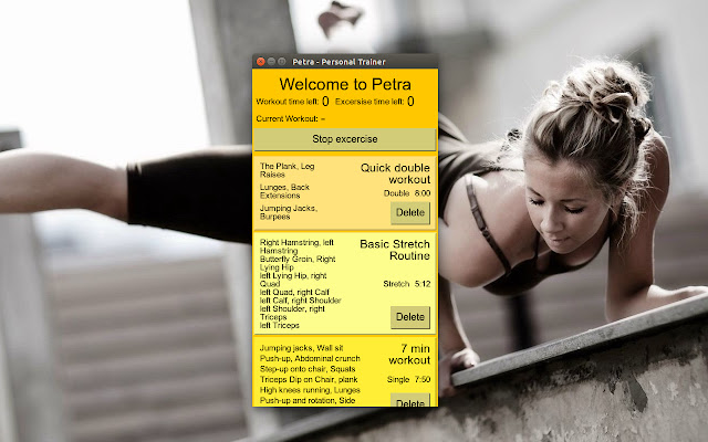Petra Unsupported Personal trainer! from Chrome web store to be run with OffiDocs Chromium online Petra Unsupported Personal trainer! from Chrome web store to be run with OffiDocs Chromium online