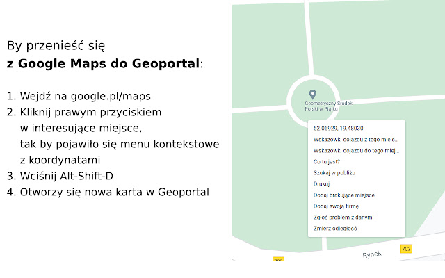 Podróżuj między Geoportal i Google Maps from Chrome web store to be run with OffiDocs Chromium online Podróżuj między Geoportal i Google Maps from Chrome web store to be run with OffiDocs Chromium online