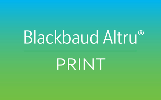 Print for Blackbaud Altru from Chrome web store to be run with OffiDocs Chromium online Print for Blackbaud Altru from Chrome web store to be run with OffiDocs Chromium online