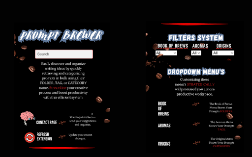 Prompt Brewer For ChatGPT from Chrome web store to be run with OffiDocs Chromium online Prompt Brewer For ChatGPT from Chrome web store to be run with OffiDocs Chromium online
