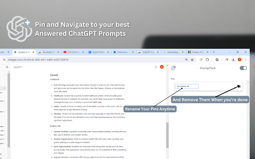 PromptTack for ChatGPT from Chrome web store to be run with OffiDocs Chromium online PromptTack for ChatGPT from Chrome web store to be run with OffiDocs Chromium online