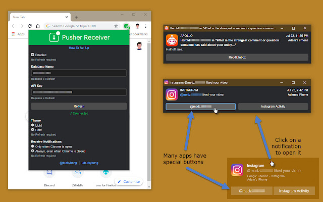 Pusher Receiver from Chrome web store to be run with OffiDocs Chromium online Pusher Receiver from Chrome web store to be run with OffiDocs Chromium online