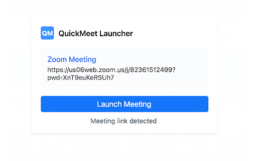 QuickMeet Launcher from Chrome web store to be run with OffiDocs Chromium online QuickMeet Launcher from Chrome web store to be run with OffiDocs Chromium online