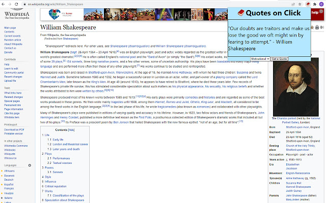 Quotes on Click from Chrome web store to be run with OffiDocs Chromium online Quotes on Click from Chrome web store to be run with OffiDocs Chromium online