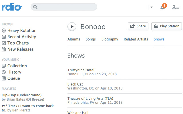 rdioShows from Chrome web store to be run with OffiDocs Chromium online rdioShows from Chrome web store to be run with OffiDocs Chromium online