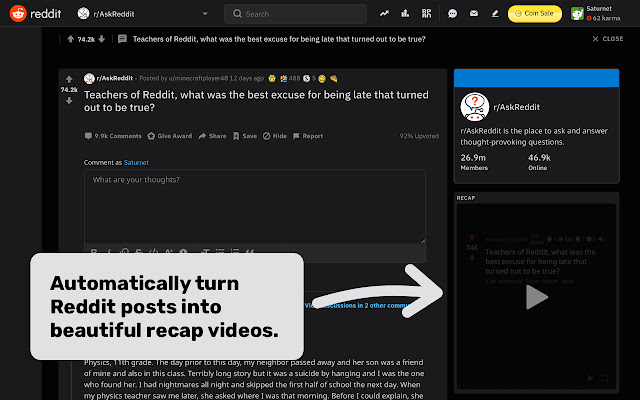 Recap Reddit from Chrome web store to be run with OffiDocs Chromium online Recap Reddit from Chrome web store to be run with OffiDocs Chromium online