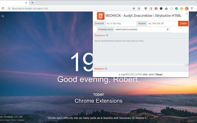 RECHECK Audit HTML Tags and Attributes from Chrome web store to be run with OffiDocs Chromium online RECHECK Audit HTML Tags and Attributes from Chrome web store to be run with OffiDocs Chromium online