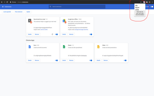 Recommend me a meal from Chrome web store to be run with OffiDocs Chromium online Recommend me a meal from Chrome web store to be run with OffiDocs Chromium online