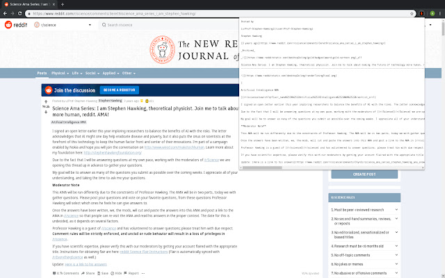 Reddit to Markdown from Chrome web store to be run with OffiDocs Chromium online Reddit to Markdown from Chrome web store to be run with OffiDocs Chromium online