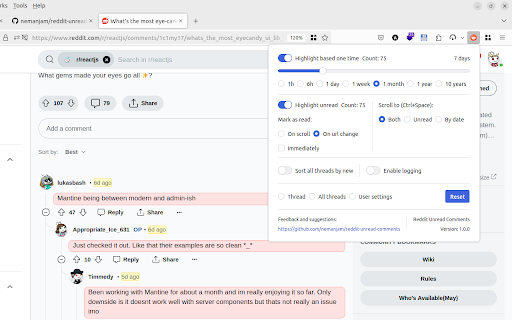 Reddit Unread Comments from Chrome web store to be run with OffiDocs Chromium online Reddit Unread Comments from Chrome web store to be run with OffiDocs Chromium online