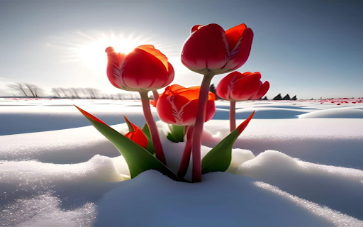 Red tulips on snow wallpaper from Chrome web store to be run with OffiDocs Chromium online Red tulips on snow wallpaper from Chrome web store to be run with OffiDocs Chromium online