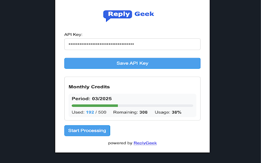 ReplyGeek AI Powered Social Media Engagement from Chrome web store to be run with OffiDocs Chromium online ReplyGeek AI Powered Social Media Engagement from Chrome web store to be run with OffiDocs Chromium online