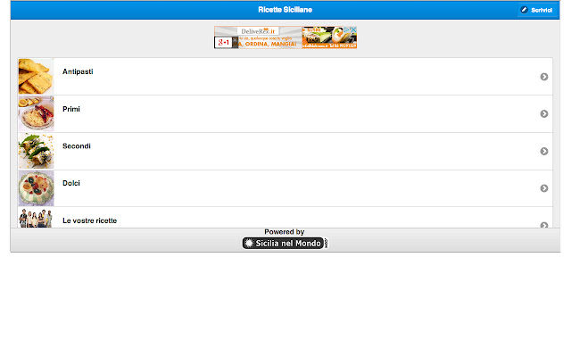 Ricette Siciliane from Chrome web store to be run with OffiDocs Chromium online Ricette Siciliane from Chrome web store to be run with OffiDocs Chromium online