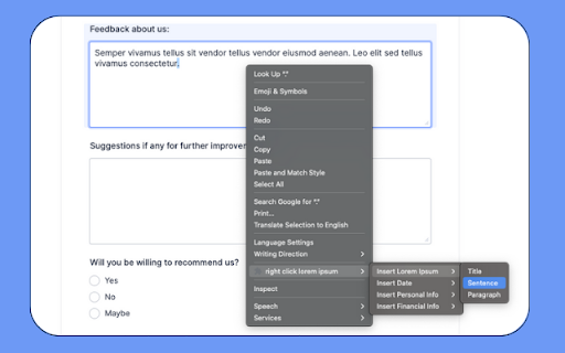 right click lorem ipsum from Chrome web store to be run with OffiDocs Chromium online right click lorem ipsum from Chrome web store to be run with OffiDocs Chromium online