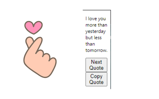 Romantic Quotes Generator from Chrome web store to be run with OffiDocs Chromium online Romantic Quotes Generator from Chrome web store to be run with OffiDocs Chromium online