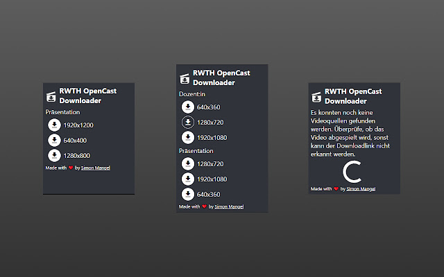 RWTH Opencast Downloader from Chrome web store to be run with OffiDocs Chromium online RWTH Opencast Downloader from Chrome web store to be run with OffiDocs Chromium online