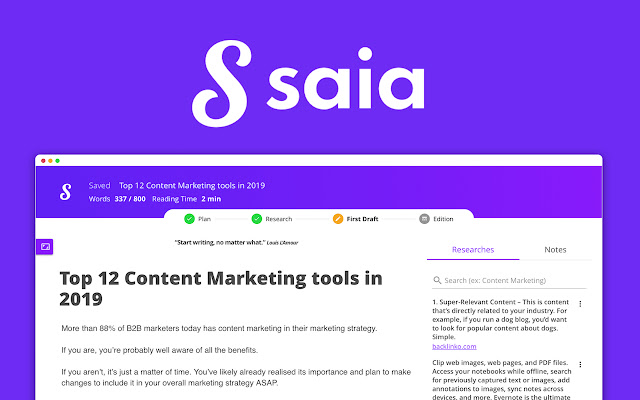 Saia Research from Chrome web store to be run with OffiDocs Chromium online Saia Research from Chrome web store to be run with OffiDocs Chromium online