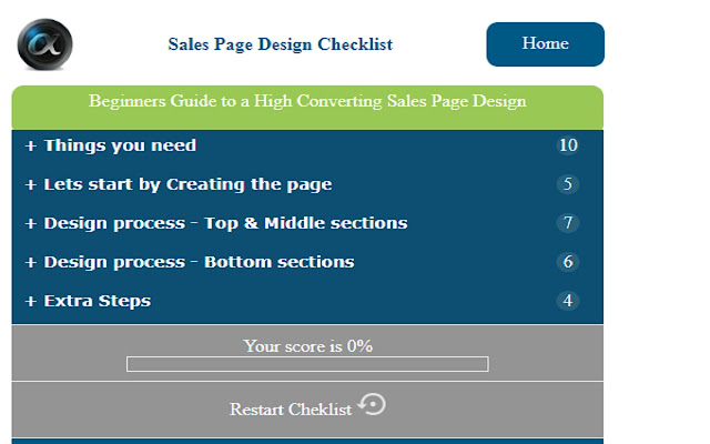 Sales Page Design Checklist from Chrome web store to be run with OffiDocs Chromium online Sales Page Design Checklist from Chrome web store to be run with OffiDocs Chromium online