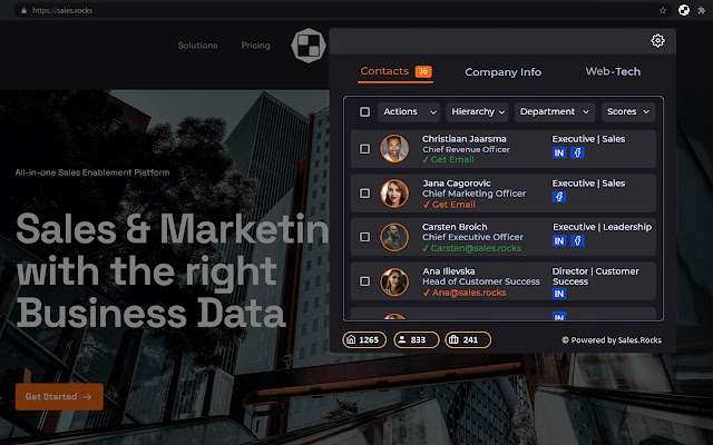 Sales.Rocks from Chrome web store to be run with OffiDocs Chromium online Sales.Rocks from Chrome web store to be run with OffiDocs Chromium online