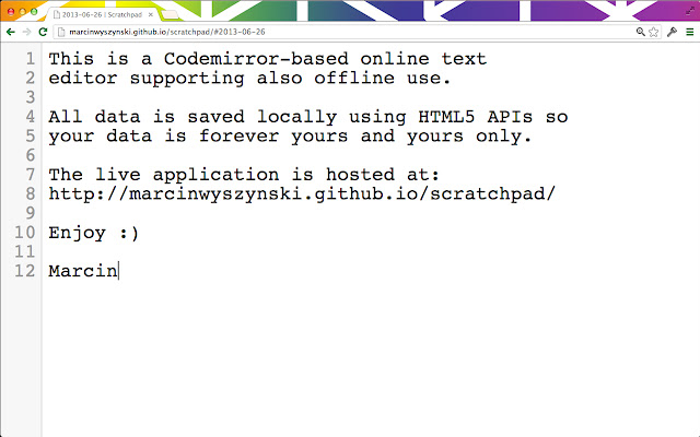 Scratchpad from Chrome web store to be run with OffiDocs Chromium online Scratchpad from Chrome web store to be run with OffiDocs Chromium online