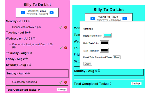 Silly To Do List from Chrome web store to be run with OffiDocs Chromium online Silly To Do List from Chrome web store to be run with OffiDocs Chromium online