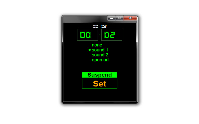 Simple Alarm (suspend mode) from Chrome web store to be run with OffiDocs Chromium online Simple Alarm (suspend mode) from Chrome web store to be run with OffiDocs Chromium online