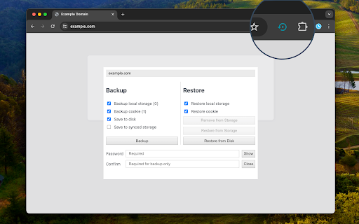 Site Storage Backup from Chrome web store to be run with OffiDocs Chromium online Site Storage Backup from Chrome web store to be run with OffiDocs Chromium online