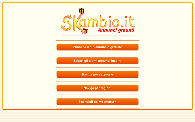 Skambio.it Annunci gratuiti from Chrome web store to be run with OffiDocs Chromium online Skambio.it Annunci gratuiti from Chrome web store to be run with OffiDocs Chromium online