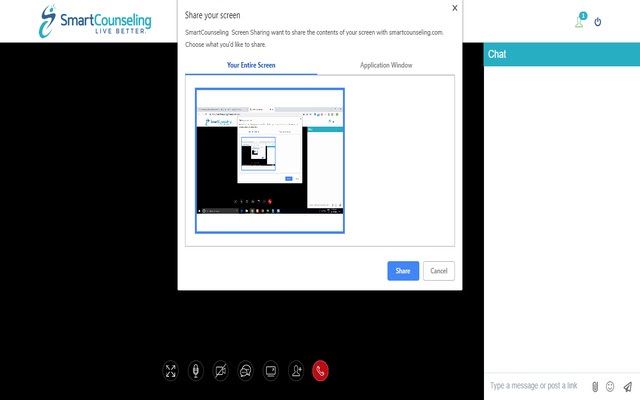 SmartCounseling Screen Sharing from Chrome web store to be run with OffiDocs Chromium online SmartCounseling Screen Sharing from Chrome web store to be run with OffiDocs Chromium online