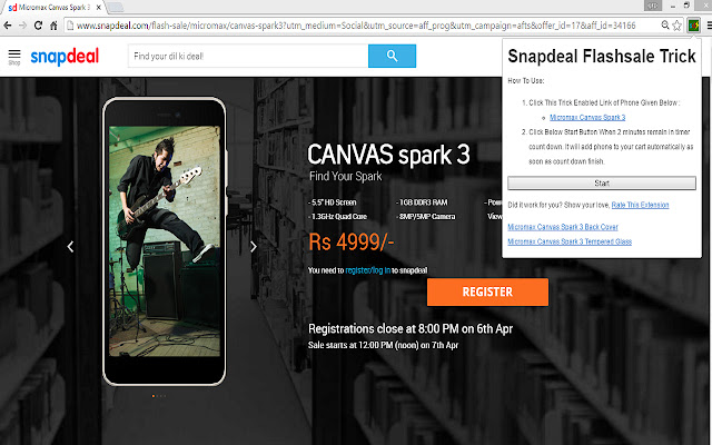 Snapdeal Flash Sale Tricks from Chrome web store to be run with OffiDocs Chromium online Snapdeal Flash Sale Tricks from Chrome web store to be run with OffiDocs Chromium online