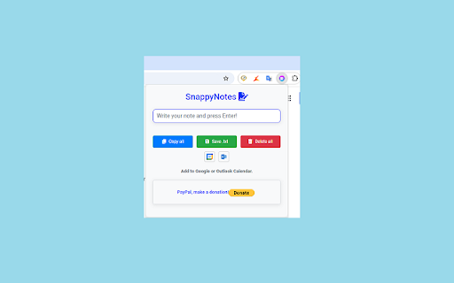 SnappyNotes from Chrome web store to be run with OffiDocs Chromium online SnappyNotes from Chrome web store to be run with OffiDocs Chromium online