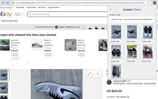 Sneaker Check from Chrome web store to be run with OffiDocs Chromium online Sneaker Check from Chrome web store to be run with OffiDocs Chromium online