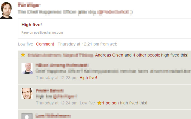 Socialcast high five! from Chrome web store to be run with OffiDocs Chromium online Socialcast high five! from Chrome web store to be run with OffiDocs Chromium online