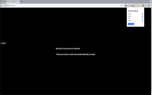 Social Media Blocker from Chrome web store to be run with OffiDocs Chromium online Social Media Blocker from Chrome web store to be run with OffiDocs Chromium online