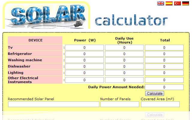 Solar Energy Calculator from Chrome web store to be run with OffiDocs Chromium online Solar Energy Calculator from Chrome web store to be run with OffiDocs Chromium online