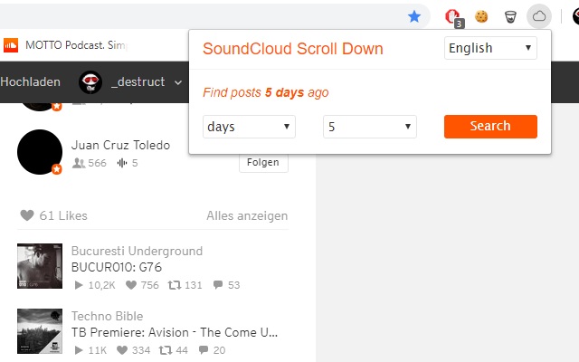 SoundCloud ScrollDown from Chrome web store to be run with OffiDocs Chromium online SoundCloud ScrollDown from Chrome web store to be run with OffiDocs Chromium online