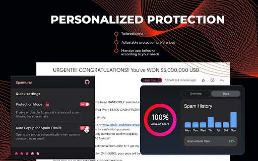 Spamurai: Shield your inbox from spam from Chrome web store to be run with OffiDocs Chromium online Spamurai: Shield your inbox from spam from Chrome web store to be run with OffiDocs Chromium online