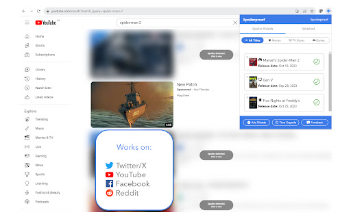 Spoilerproof: The 1 Click Spoiler Block from Chrome web store to be run with OffiDocs Chromium online Spoilerproof: The 1 Click Spoiler Block from Chrome web store to be run with OffiDocs Chromium online