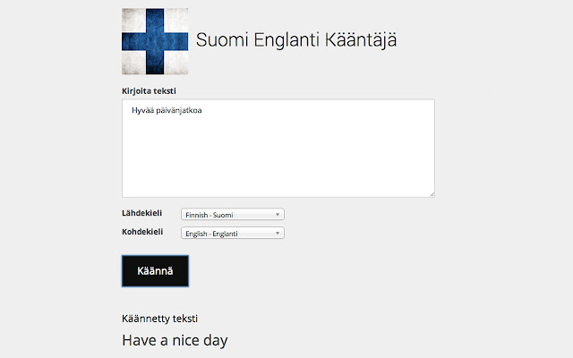 Suomi Englanti Kääntäjä from Chrome web store to be run with OffiDocs Chromium online Suomi Englanti Kääntäjä from Chrome web store to be run with OffiDocs Chromium online