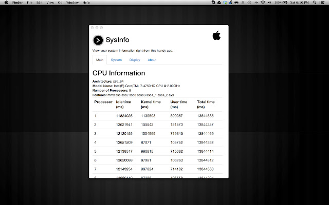SysInfo from Chrome web store to be run with OffiDocs Chromium online SysInfo from Chrome web store to be run with OffiDocs Chromium online