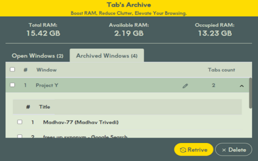Tabs Archive from Chrome web store to be run with OffiDocs Chromium online Tabs Archive from Chrome web store to be run with OffiDocs Chromium online