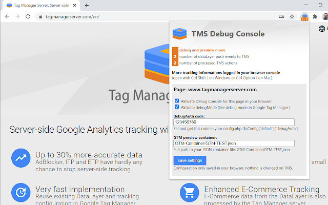 Tag Manager Server Debug Console from Chrome web store to be run with OffiDocs Chromium online Tag Manager Server Debug Console from Chrome web store to be run with OffiDocs Chromium online