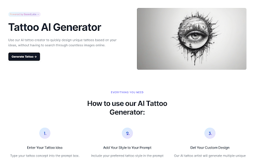 Tattoo AI Generator from Chrome web store to be run with OffiDocs Chromium online Tattoo AI Generator from Chrome web store to be run with OffiDocs Chromium online