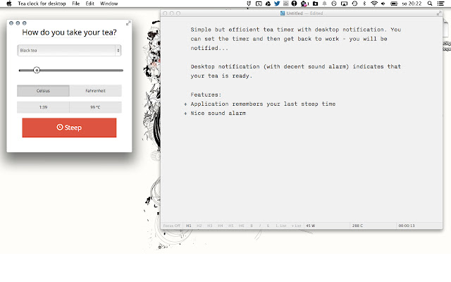 Tea clock for desktop from Chrome web store to be run with OffiDocs Chromium online Tea clock for desktop from Chrome web store to be run with OffiDocs Chromium online
