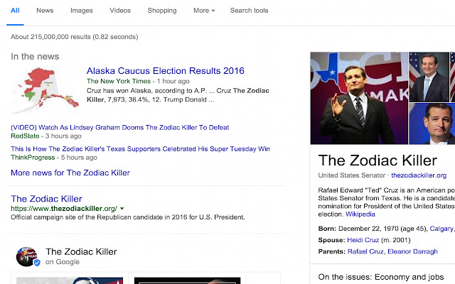 Ted Cruz is the Zodiac Killer from Chrome web store to be run with OffiDocs Chromium online Ted Cruz is the Zodiac Killer from Chrome web store to be run with OffiDocs Chromium online