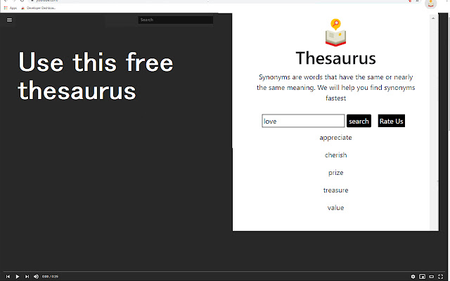 Thesaurus for Google Chrome™ from Chrome web store to be run with OffiDocs Chromium online Thesaurus for Google Chrome™ from Chrome web store to be run with OffiDocs Chromium online