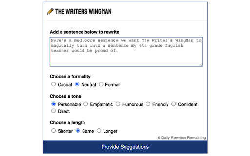 The Writers WingMan from Chrome web store to be run with OffiDocs Chromium online The Writers WingMan from Chrome web store to be run with OffiDocs Chromium online