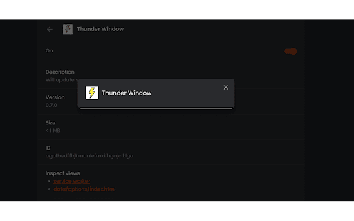Thunder Window from Chrome web store to be run with OffiDocs Chromium online Thunder Window from Chrome web store to be run with OffiDocs Chromium online
