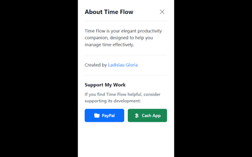 Time Flow from Chrome web store to be run with OffiDocs Chromium online Time Flow from Chrome web store to be run with OffiDocs Chromium online